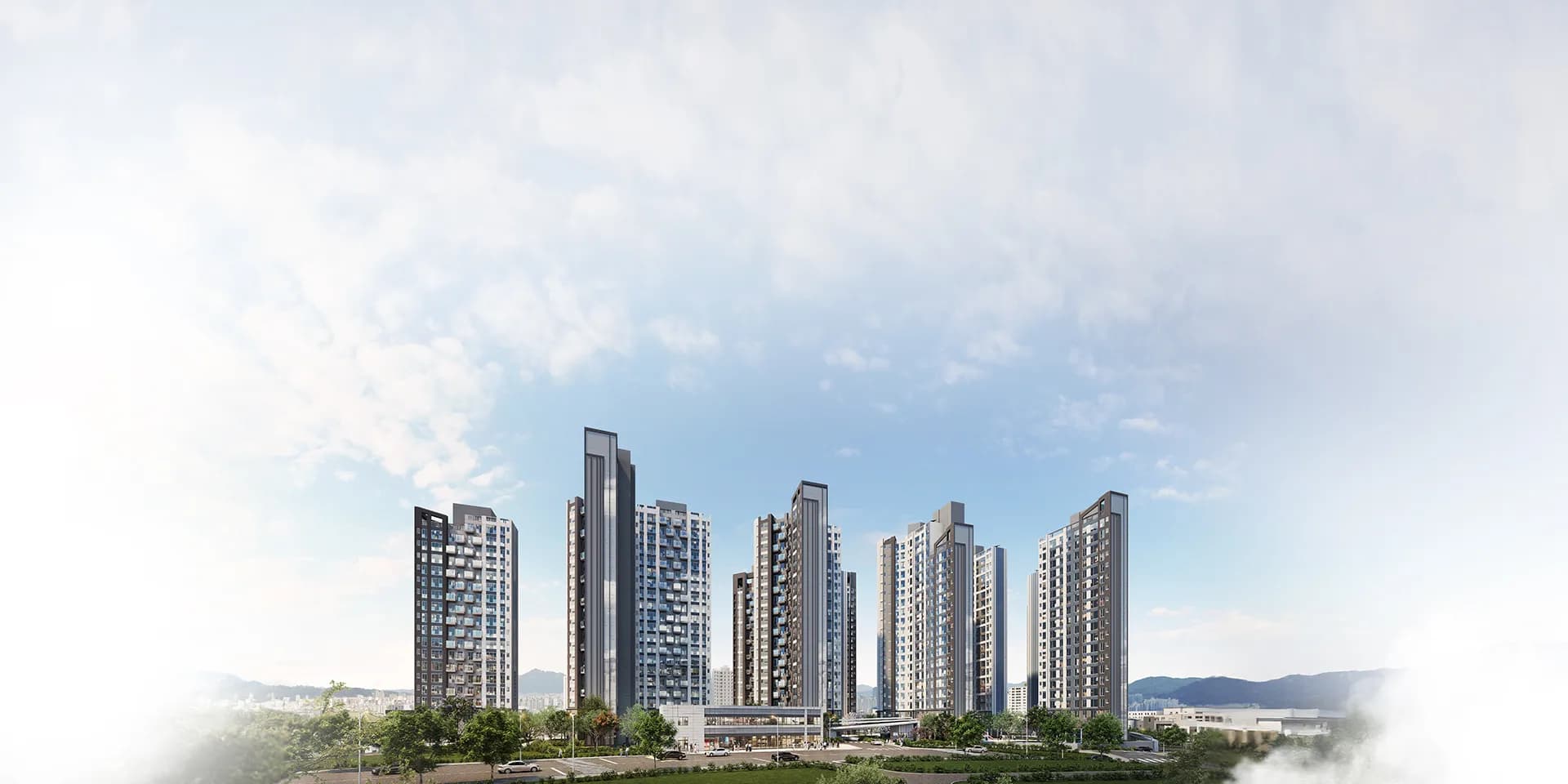 광진 벨라듀 단지 전경 조감 — 서울 광진구 군자동 683세대 지역주택조합